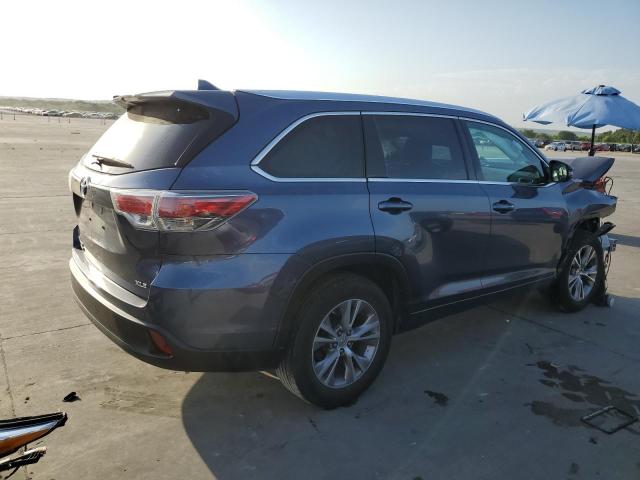 5TDKKRFH2ES014880 - 2014 TOYOTA HIGHLANDER XLE Blau Foto 3