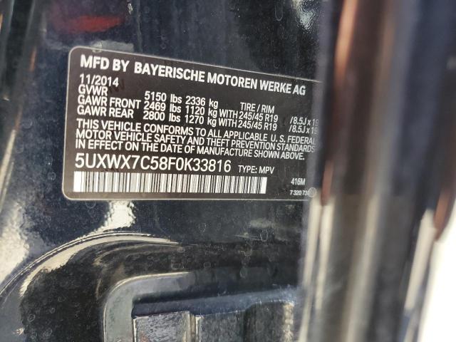 5UXWX7C58F0K33816 - 2015 BMW X3 XDRIVE35I BLACK photo 13