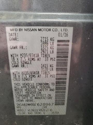 5N1AR2MM0GC620967 - 2016 NISSAN PATHFINDER S GRAY photo 13