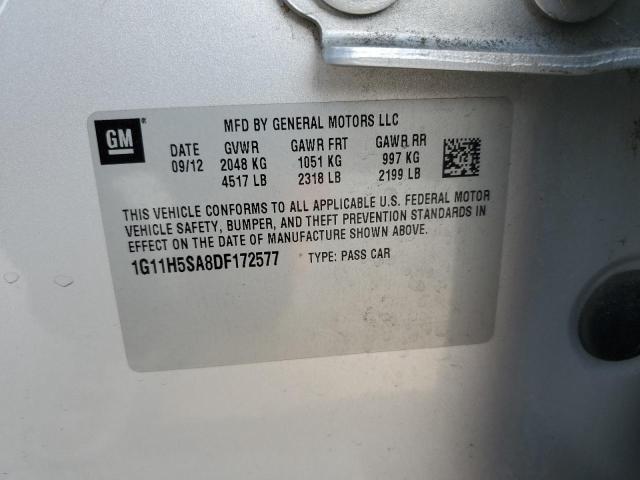 1G11H5SA8DF172577 - 2013 CHEVROLET MALIBU LTZ 银色 照片 12