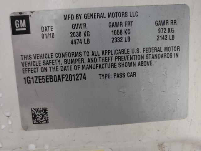 1G1ZE5EB0AF201274 - 2010 CHEVROLET MALIBU LTZ თეთრი ფოტო 12