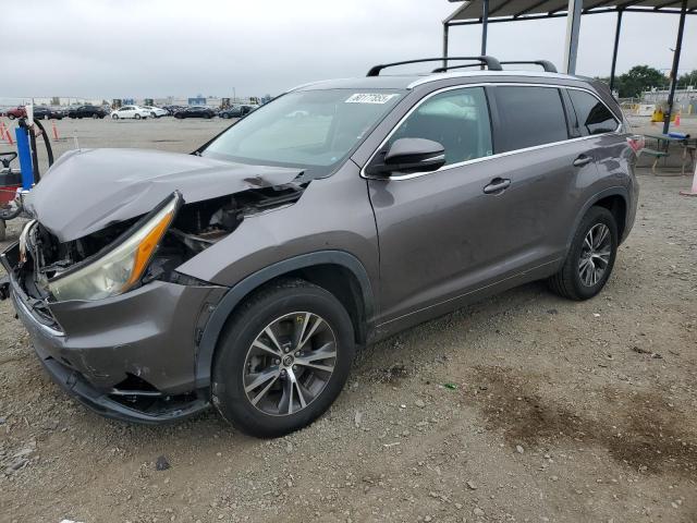 5TDKKRFH4GS136014 - 2016 TOYOTA HIGHLANDER XLE 灰色 照片 1