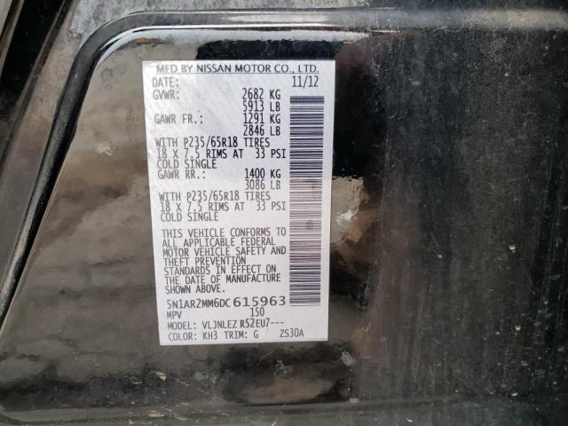 5N1AR2MM6DC615963 - 2013 NISSAN PATHFINDER S BLACK photo 13