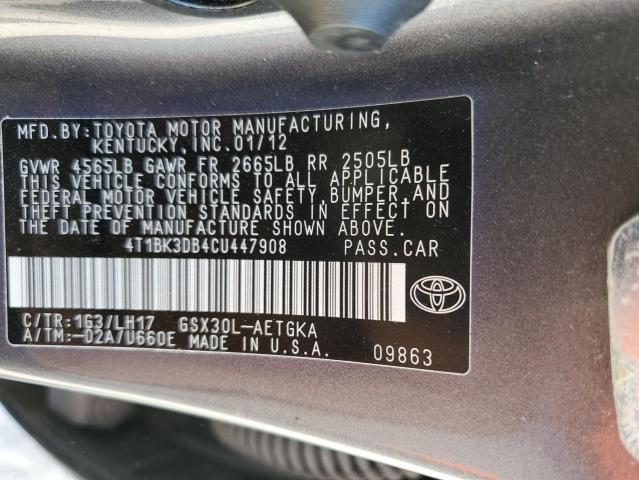 4T1BK3DB4CU447908 - 2012 TOYOTA AVALON BASE Boz foto 12