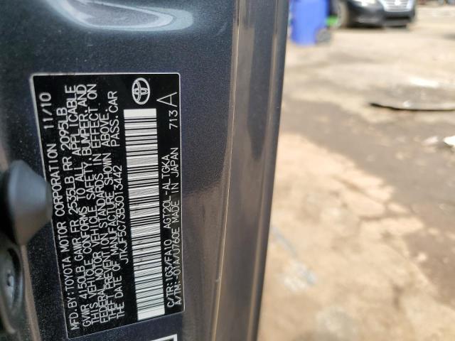 JTKJF5C73B3013442 - 2011 TOYOTA SCION TC 灰色 照片 10