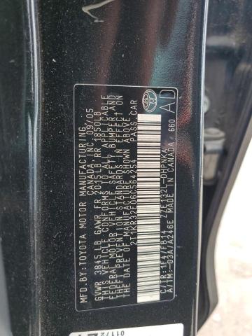 2T1KR32E06C564254 - 2006 TOYOTA COROLLA MA XR CHARCOAL photo 12