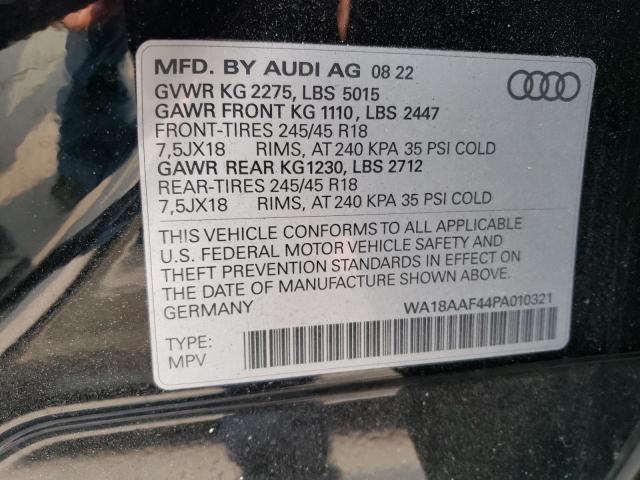 WA18AAF44PA010321 - 2023 AUDI A4 ALLROAD PREMIUM PLUS BLACK photo 12