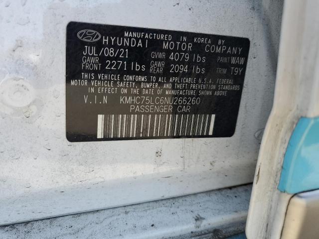 KMHC75LC6NU266260 - 2022 HYUNDAI IONIQ SE TWO TONE photo 12