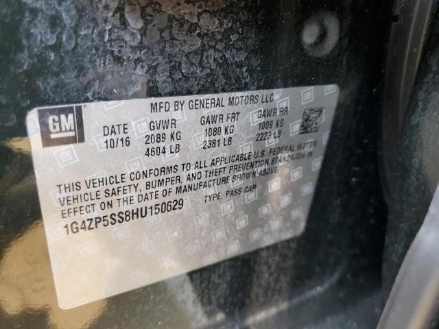 1G4ZP5SS8HU150629 - 2017 BUICK LACROSSE ESSENCE შავი ფოტო 12