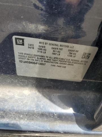 1G1JA5SH0G4164037 - 2016 CHEVROLET SONIC LS BLUE photo 12