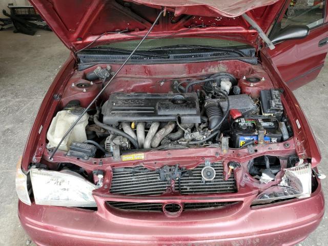 2T1BR12E5YC304472 - 2000 TOYOTA COROLLA VE MAROON photo 11