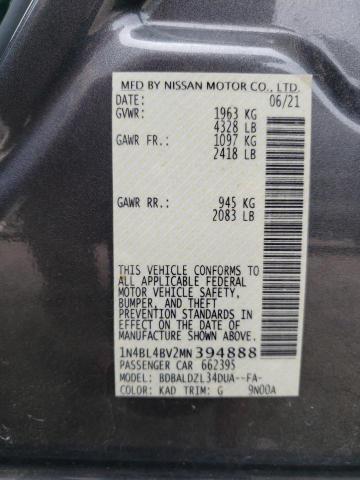 1N4BL4BV2MN394888 - 2021 NISSAN ALTIMA S GRAY photo 13