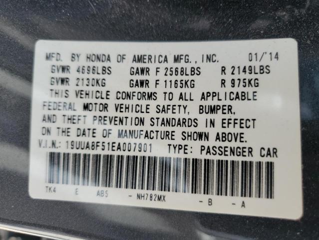 19UUA8F51EA007901 - 2014 ACURA TL TECH GRAY photo 12