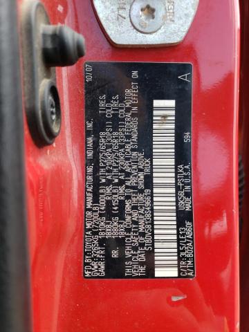 5TBDV58138S496619 - 2008 TOYOTA TUNDRA CREWMAX LIMITED RED photo 12