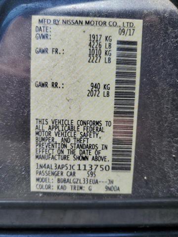 1N4AL3AP5JC113750 - 2018 NISSAN ALTIMA 2.5 GRAY photo 12