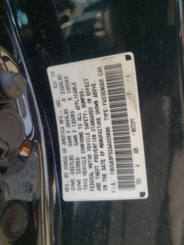 19UUA9F52AA005896 - 2010 ACURA TL BLACK photo 12