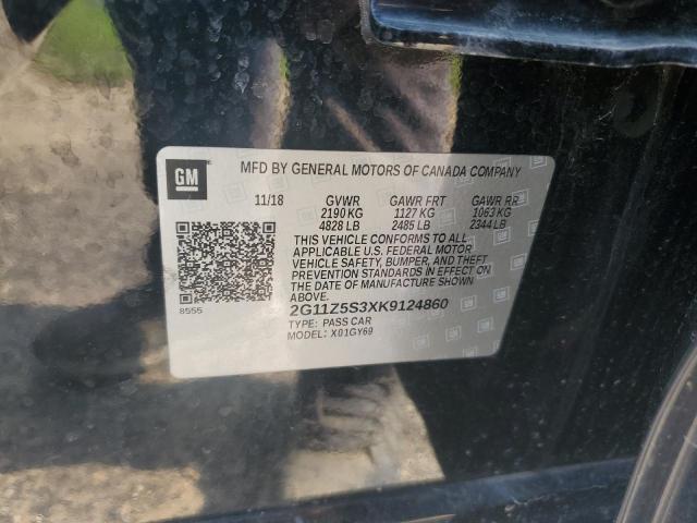 2G11Z5S3XK9124860 - 2019 CHEVROLET IMPALA LT BLACK photo 12