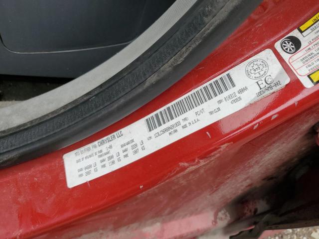 1C3LC56R68N201833 - 2008 CHRYSLER SEBRING TOURING RED photo 12