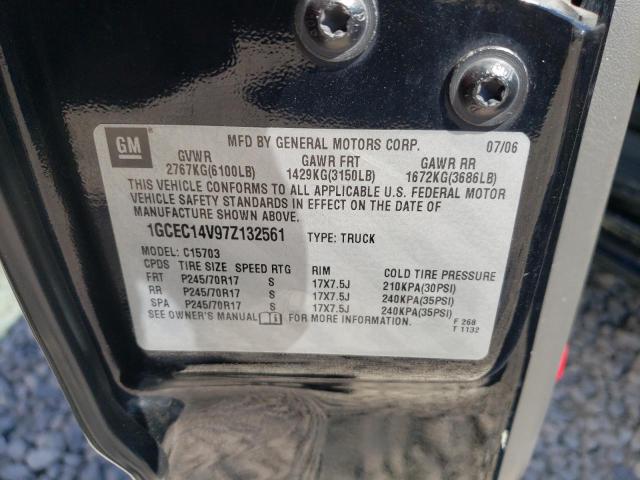 1GCEC14V97Z132561 - 2007 CHEVROLET SILVERADO C1500 CLASSIC BLACK photo 13