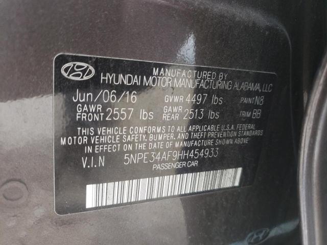 5NPE34AF9HH454933 - 2017 HYUNDAI SONATA SPORT BROWN photo 12