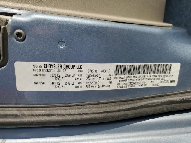 2C4RC1CG5CR413183 - 2012 CHRYSLER TOWN & COU TOURING L BLUE photo 14