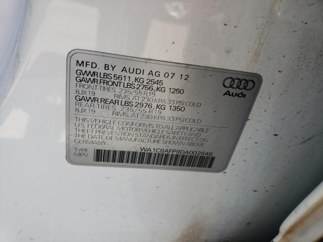 WA1C8AFP9DA002646 - 2013 AUDI Q5 PREMIUM HYBRID WHITE photo 13