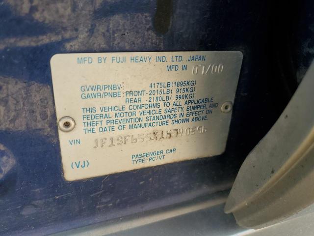 JF1SF655X1H740596 - 2001 SUBARU FORESTER S BLUE photo 14