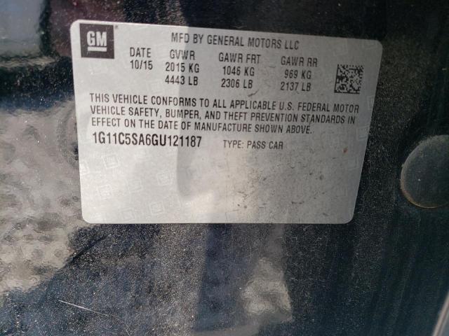 1G11C5SA6GU121187 - 2016 CHEVROLET MALIBU LIM LT 黑色 照片 12