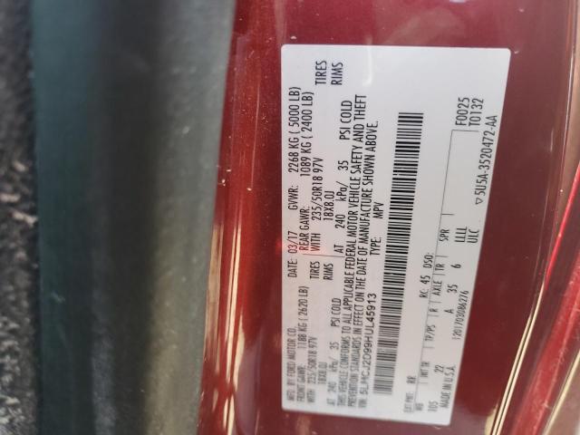 5LMCJ2D99HUL45913 - 2017 LINCOLN MKC SELECT 红色 照片 13