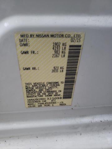 1N4AZ0CP0FC325098 - 2015 NISSAN LEAF S WHITE photo 13