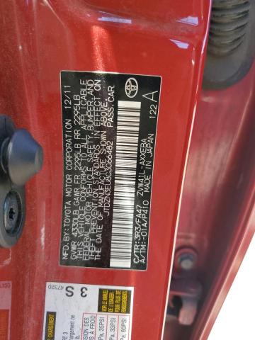 JTDZN3EU8C3066482 - 2012 TOYOTA PRIUS V RED photo 12