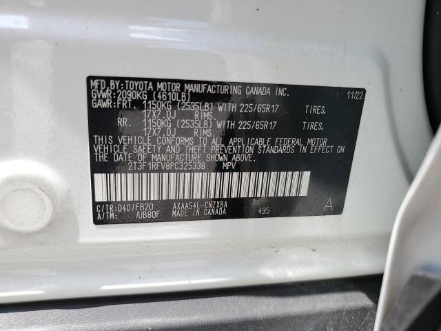 2T3F1RFV8PC325338 - 2023 TOYOTA RAV4 LE Weiß Foto 12