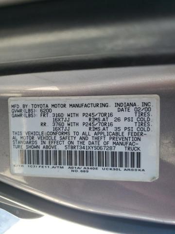 5TBRT341XYS067287 - 2000 TOYOTA TUNDRA ACCESS CAB ნაცრისფერი ფოტო 12