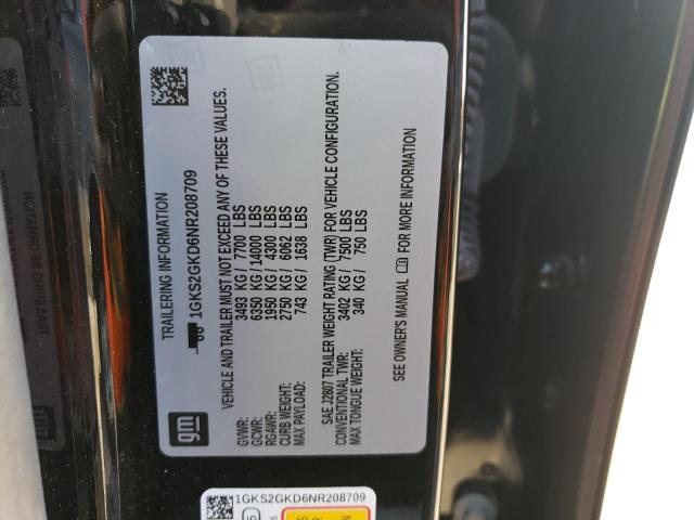 1GKS2GKD6NR208709 - 2022 GMC YUKON XL K1500 SLT BLACK photo 13