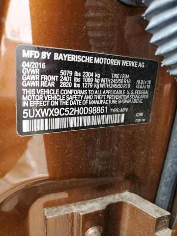 5UXWX9C52H0D98861 - 2017 BMW X3 XDRIVE28I BROWN photo 13