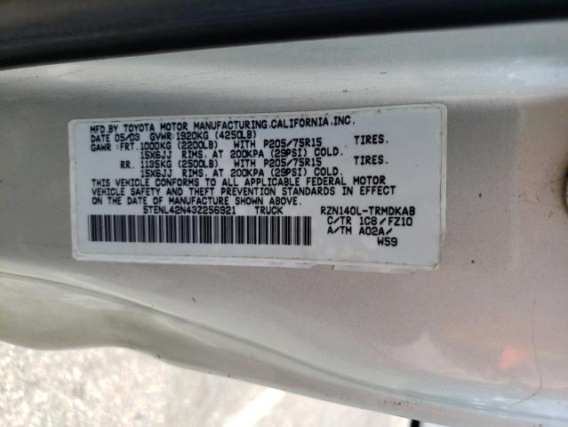 5TENL42N43Z256921 - 2003 TOYOTA TACOMA SILVER photo 12