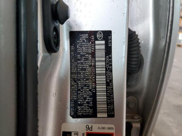 4T1BF1FK7CU571693 - 2012 TOYOTA CAMRY BASE 银色 照片 12