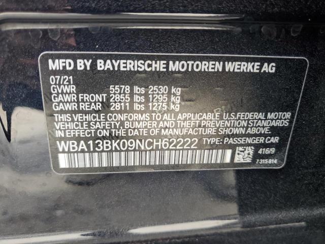 WBA13BK09NCH62222 - 2022 BMW M550XI BLACK photo 12