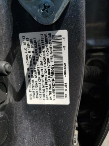 19XFB2F94DE060429 - 2013 HONDA CIVIC EXL GRAY photo 12