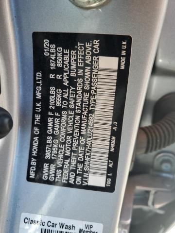SHHFK7H40LU214592 - 2020 HONDA CIVIC SPORT SILVER photo 12
