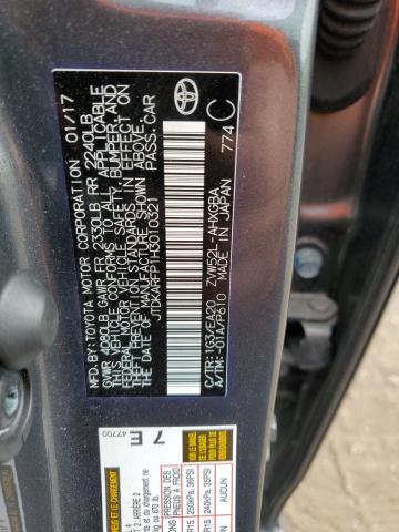 JTDKARFP1H3010321 - 2017 TOYOTA PRIUS PRIM ნაცრისფერი ფოტო 12