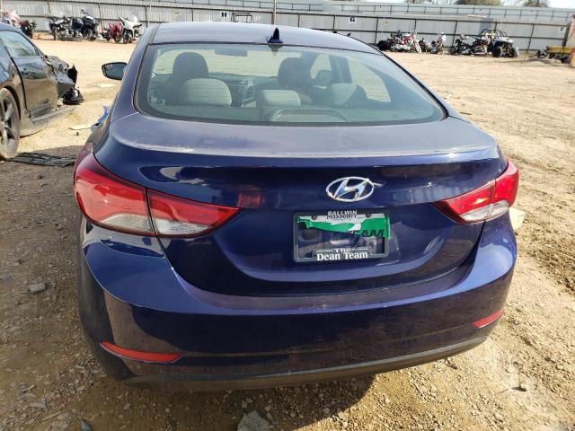 5NPDH4AE2EH456300 - 2014 HYUNDAI ELANTRA SE BLUE photo 6