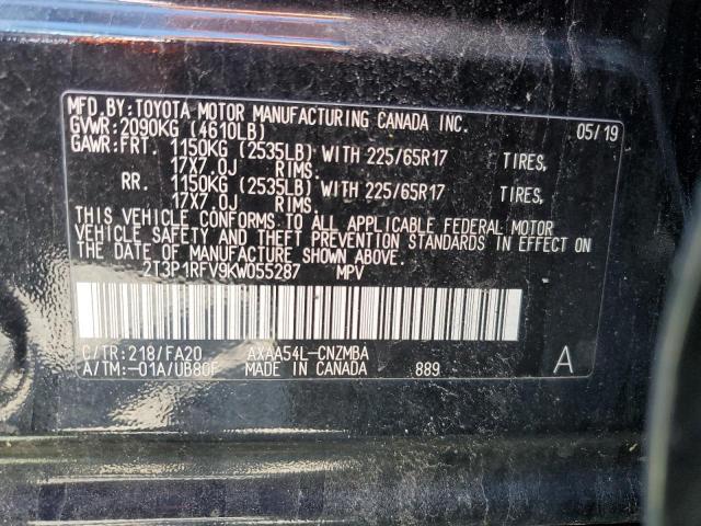 2T3P1RFV9KW055287 - 2019 TOYOTA RAV4 XLE Qara foto 13