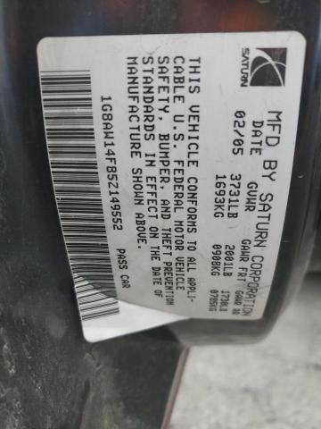 1G8AW14F85Z149552 - 2005 SATURN ION LEVEL 3 Qırmızı foto 12