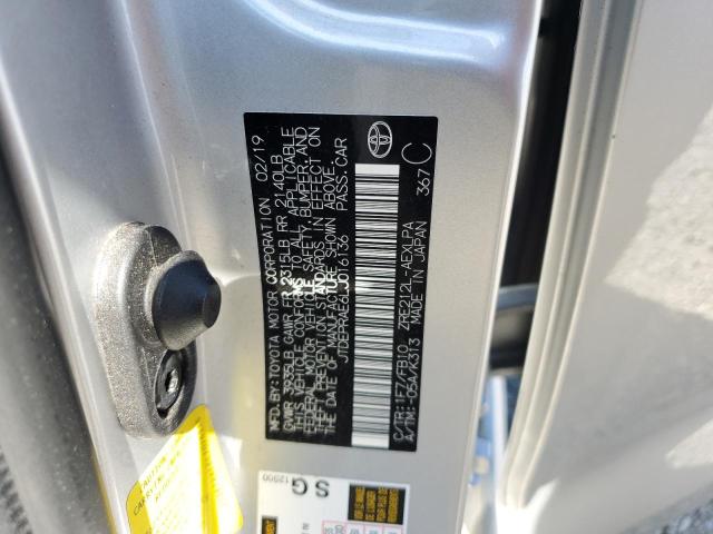 JTDEPRAE6LJ016136 - 2020 TOYOTA COROLLA LE SILVER photo 12