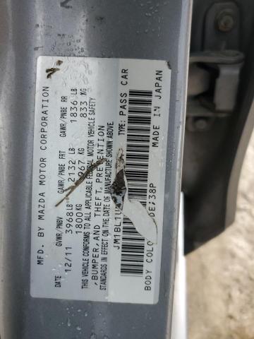 JM1BL1UFXC1582787 - 2012 MAZDA 3 I SILVER photo 12