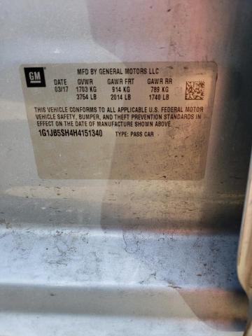 1G1JB5SH4H4151340 - 2017 CHEVROLET SONIC LS 蓝色 照片 12