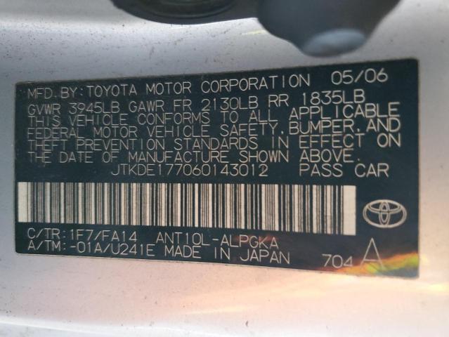JTKDE177060143012 - 2006 TOYOTA SCION TC 银色 照片 12