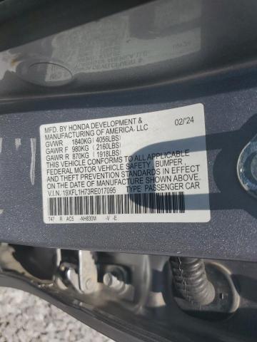 19XFL1H73RE017095 - 2024 HONDA CIVIC EXL 银色 照片 12