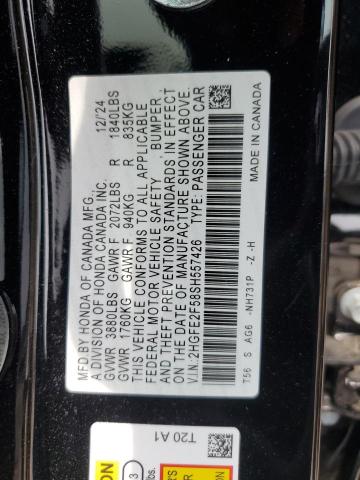 2HGFE2F58SH557426 - 2025 HONDA CIVIC SPORT BLACK photo 13